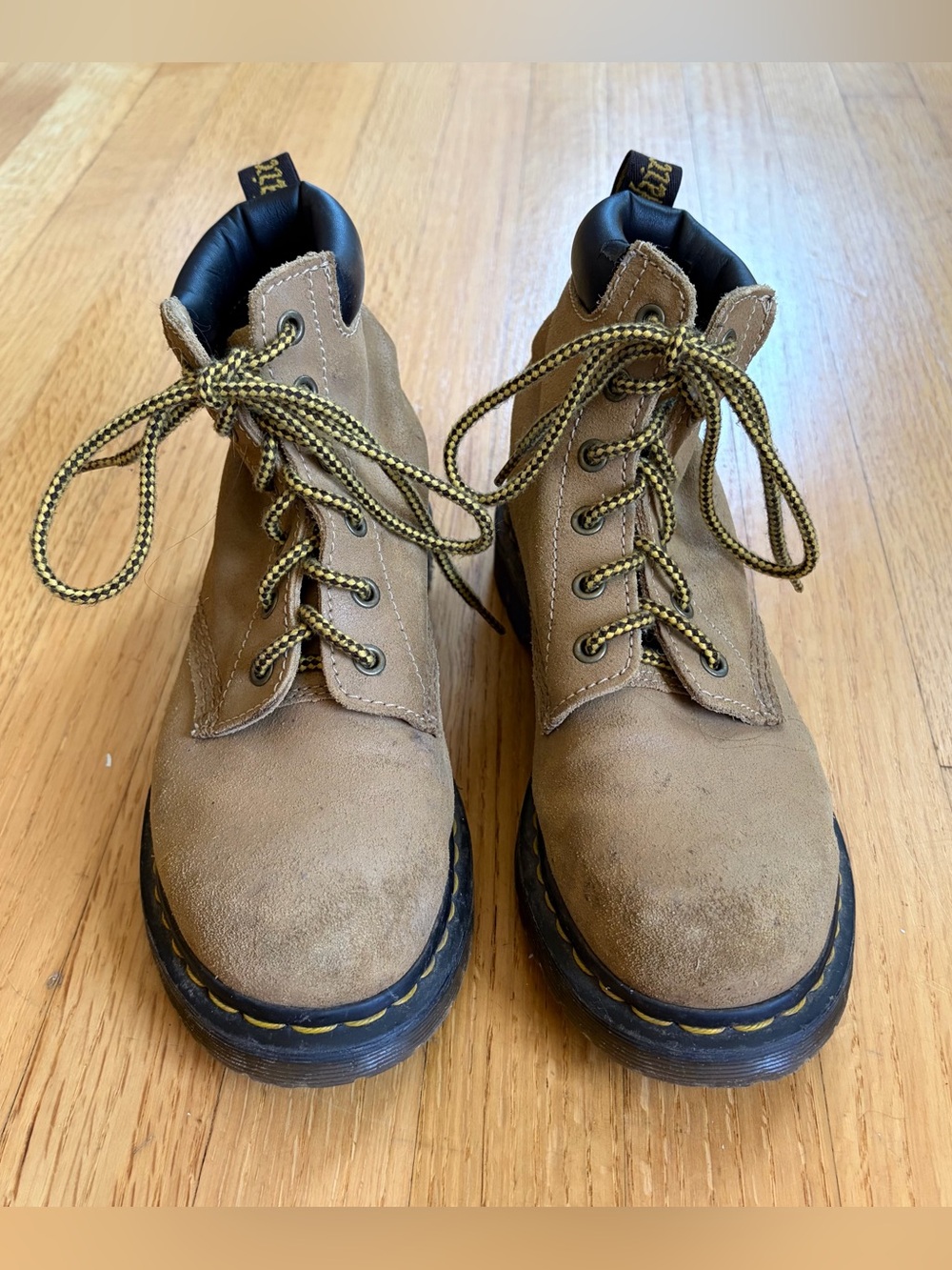 Dr. Martens Tan Lace-Up Work Boots - Brown